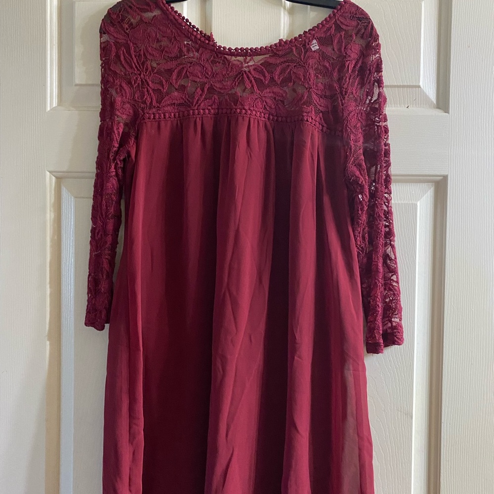 AUW Burgundy Lace Dress